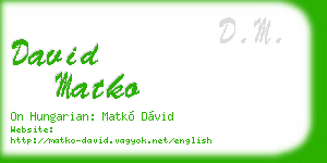 david matko business card