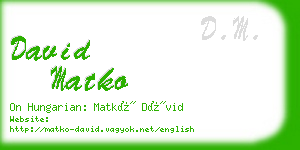 david matko business card